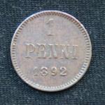 1 пенни 1892 год