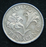 10 центов 1999 год Бермуды