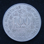 100 франков 1996 год Западная Африка