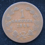 1 крейцер 1848 год Баден