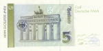 5 марок 1991 год ФРГ