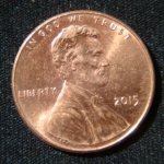 1 цент 2015 год Lincoln Cent