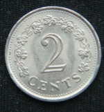 2 цента 1977 год Мальта